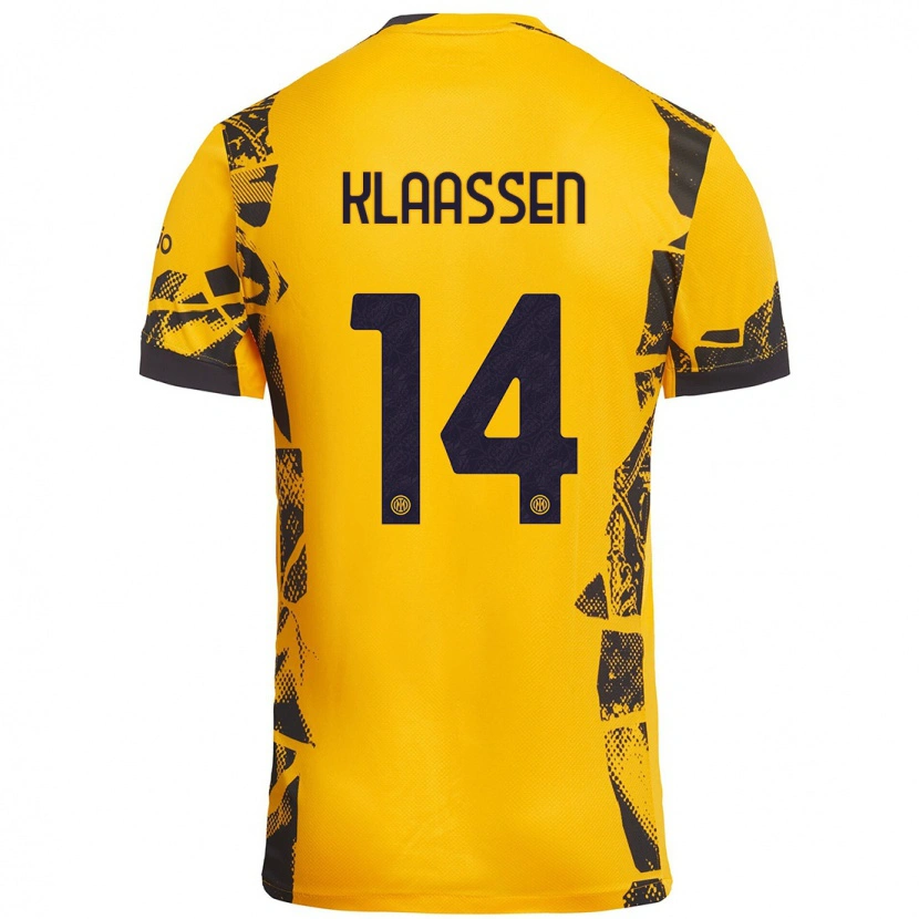 Danxen Mann Davy Klaassen #14 Gull Svart Tredje Sett Drakt Trøye 2024/25 Skjorter T-Skjorte