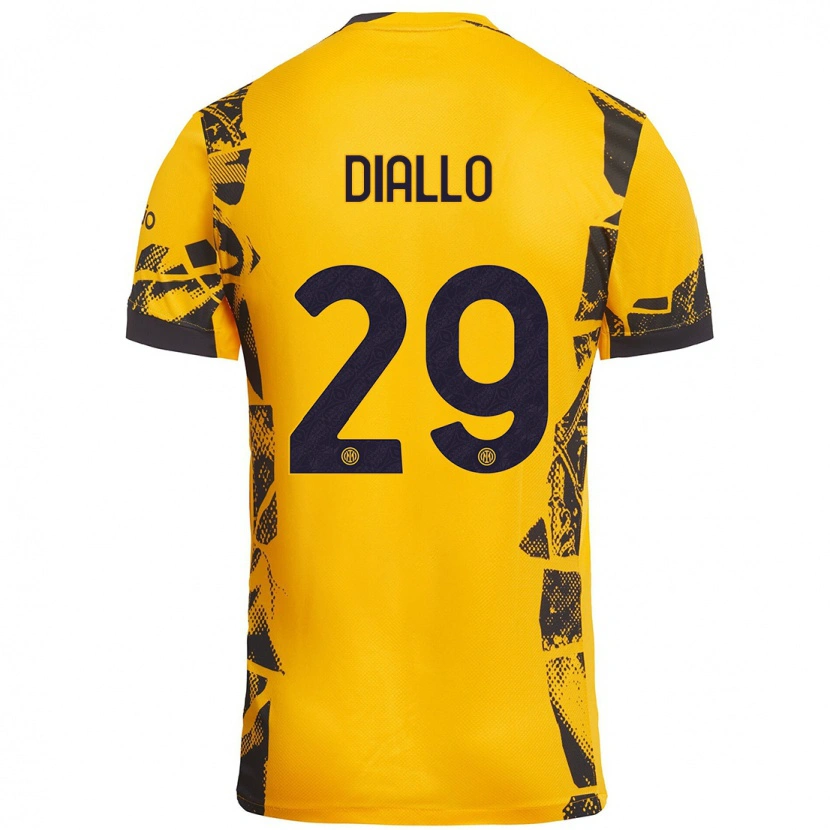 Danxen Mann Oumar Diallo #29 Gull Svart Tredje Sett Drakt Trøye 2024/25 Skjorter T-Skjorte