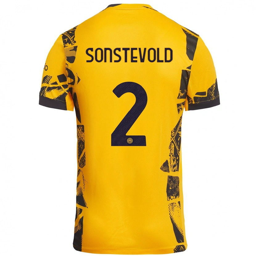 Danxen Mann Anja Sonstevold #2 Gull Svart Tredje Sett Drakt Trøye 2024/25 Skjorter T-Skjorte