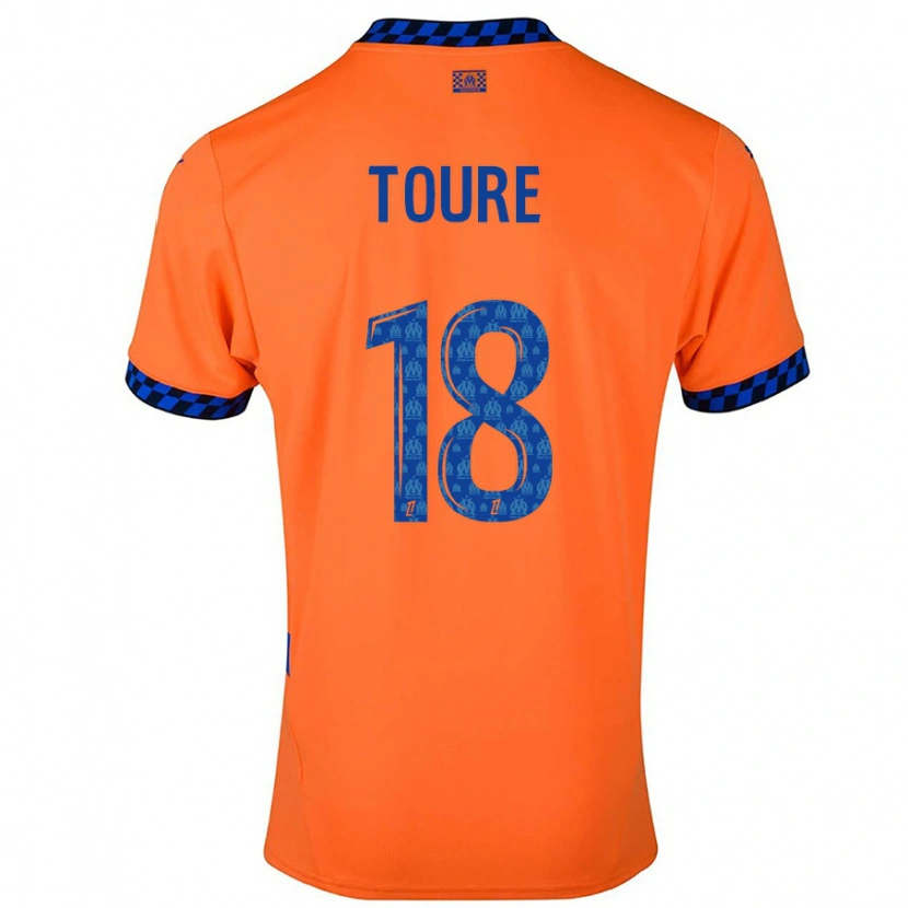 Danxen Mann Isaak Toure #18 Oransje Mørkeblå Tredje Sett Drakt Trøye 2024/25 Skjorter T-Skjorte