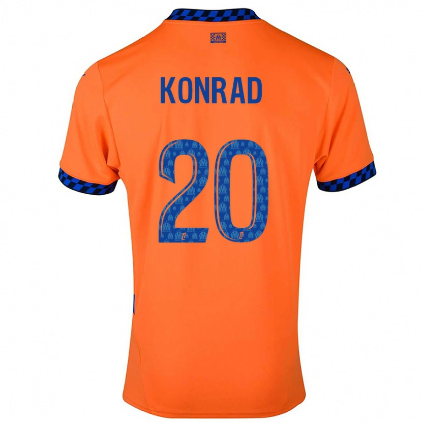Danxen Mann Konrad De La Fuente #20 Oransje Mørkeblå Tredje Sett Drakt Trøye 2024/25 Skjorter T-Skjorte