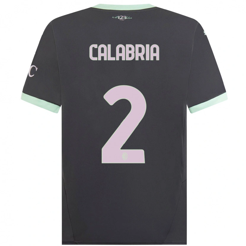 Danxen Mann Davide Calabria #2 Grå Tredje Sett Drakt Trøye 2024/25 Skjorter T-Skjorte