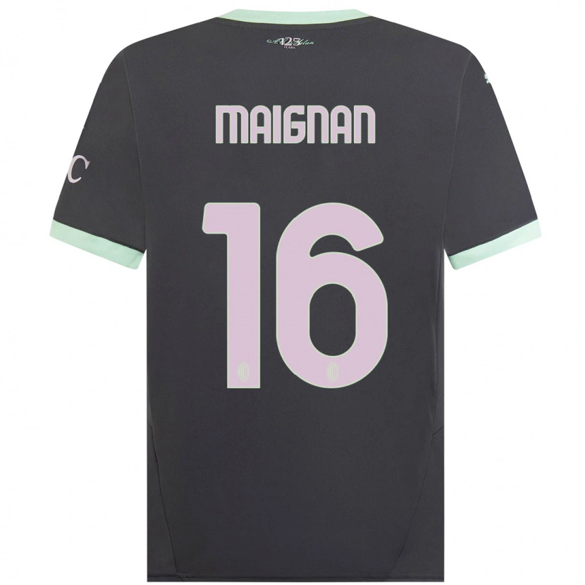 Danxen Mann Mike Maignan #16 Grå Tredje Sett Drakt Trøye 2024/25 Skjorter T-Skjorte
