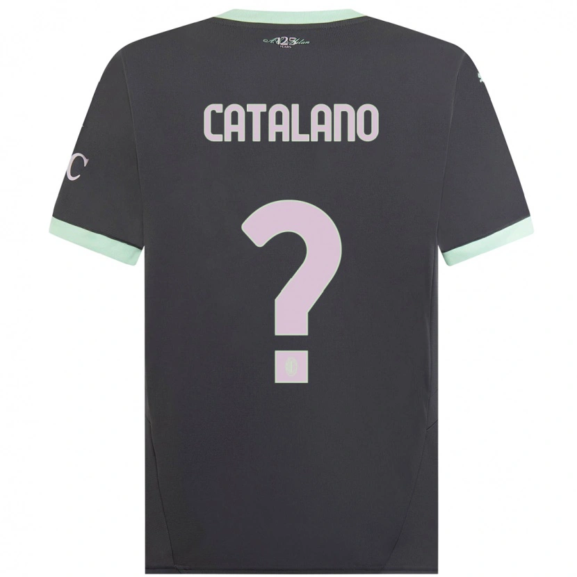 Danxen Mann Alessio Catalano #0 Grå Tredje Sett Drakt Trøye 2024/25 Skjorter T-Skjorte