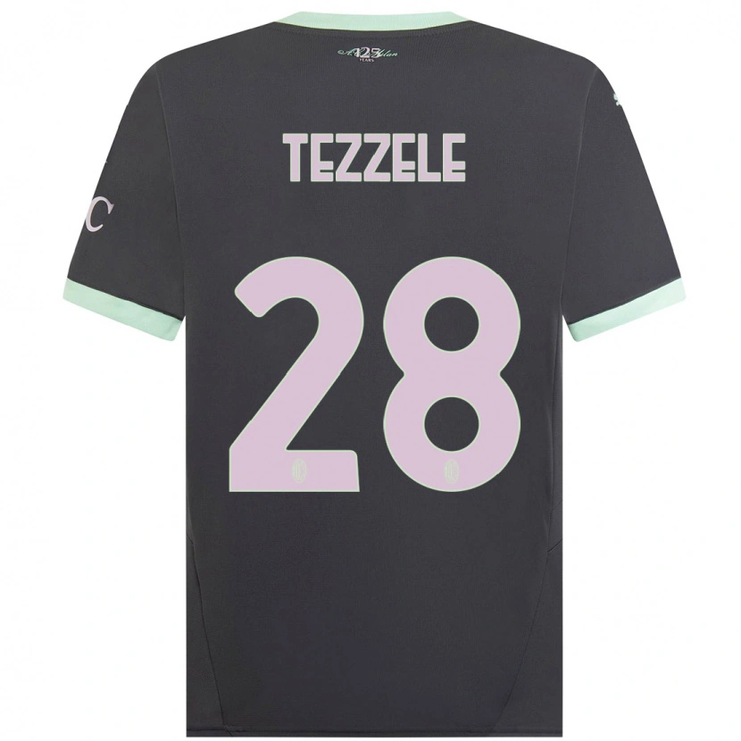 Danxen Mann Matteo Tezzele #28 Grå Tredje Sett Drakt Trøye 2024/25 Skjorter T-Skjorte