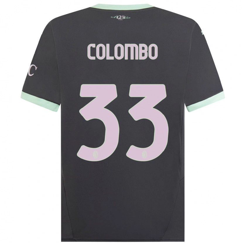 Danxen Mann Federico Colombo #33 Grå Tredje Sett Drakt Trøye 2024/25 Skjorter T-Skjorte