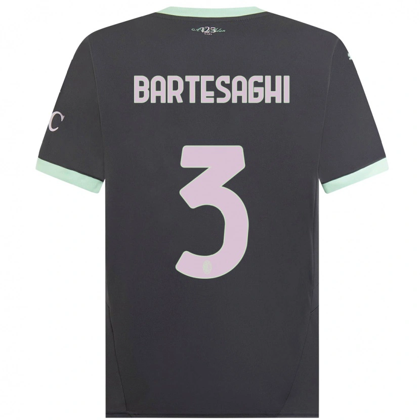 Danxen Mann Davide Bartesaghi #3 Grå Tredje Sett Drakt Trøye 2024/25 Skjorter T-Skjorte