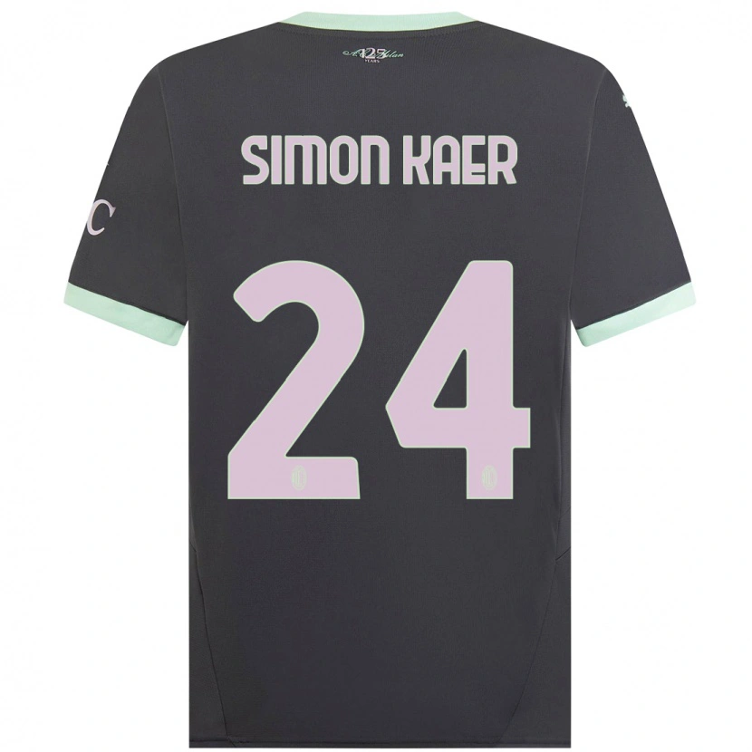 Danxen Mann Simon Kaer #24 Grå Tredje Sett Drakt Trøye 2024/25 Skjorter T-Skjorte