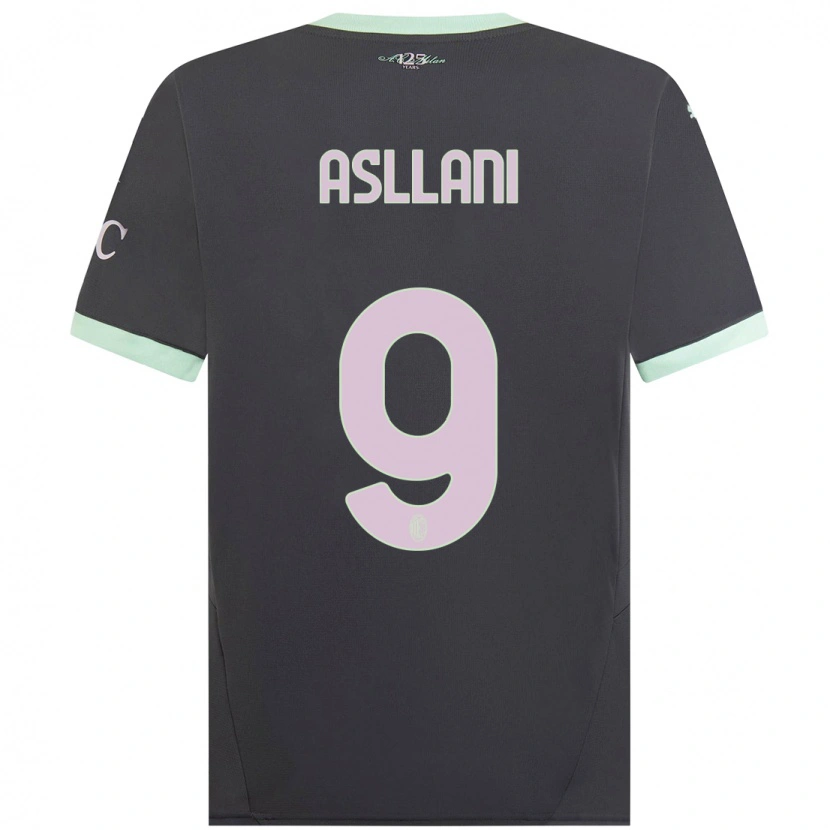 Danxen Mann Kosovare Asllani #9 Grå Tredje Sett Drakt Trøye 2024/25 Skjorter T-Skjorte