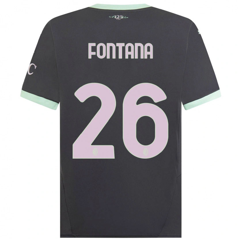Danxen Mann Francesco Fontana #26 Grå Tredje Sett Drakt Trøye 2024/25 Skjorter T-Skjorte