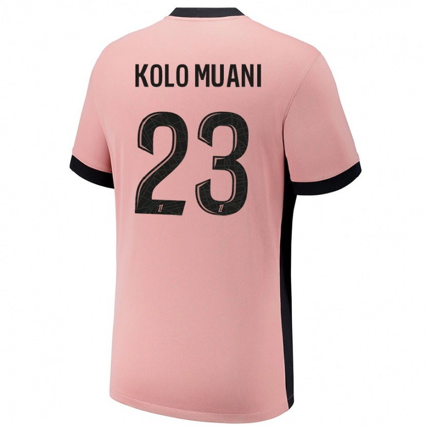 Danxen Mann Randal Kolo Muani #23 Rust Rosa Tredje Sett Drakt Trøye 2024/25 Skjorter T-Skjorte