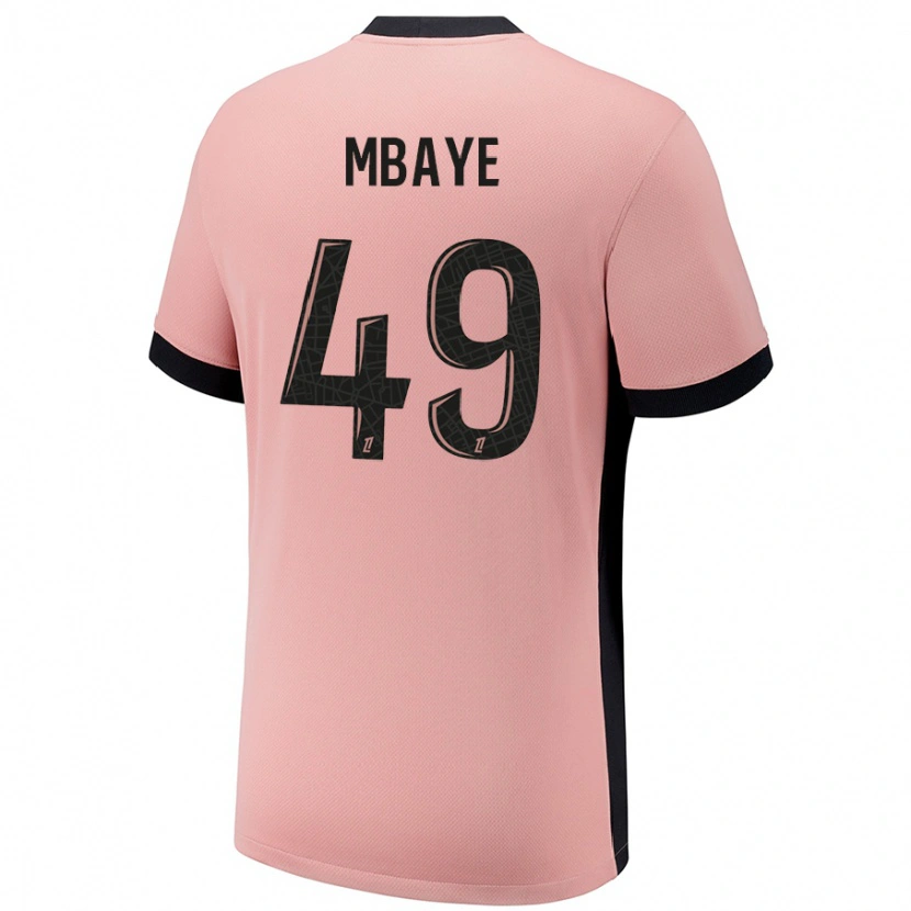 Danxen Mann Ibrahim Mbaye #49 Rust Rosa Tredje Sett Drakt Trøye 2024/25 Skjorter T-Skjorte