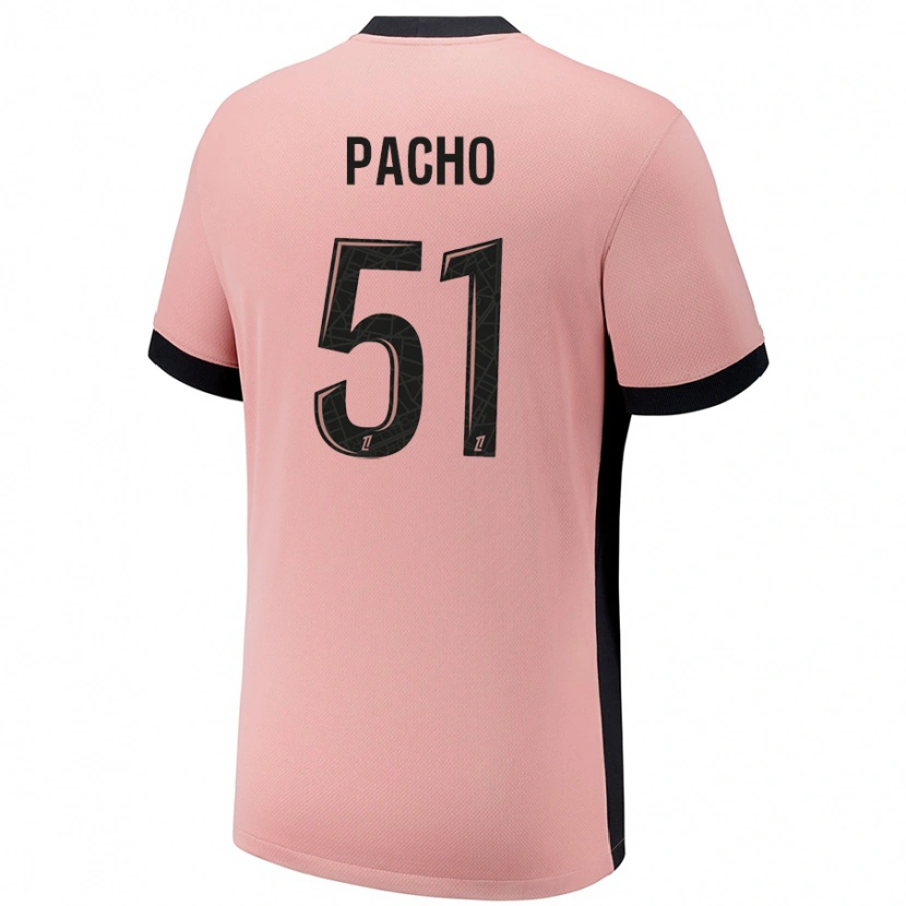 Danxen Mann Willian Pacho #51 Rust Rosa Tredje Sett Drakt Trøye 2024/25 Skjorter T-Skjorte