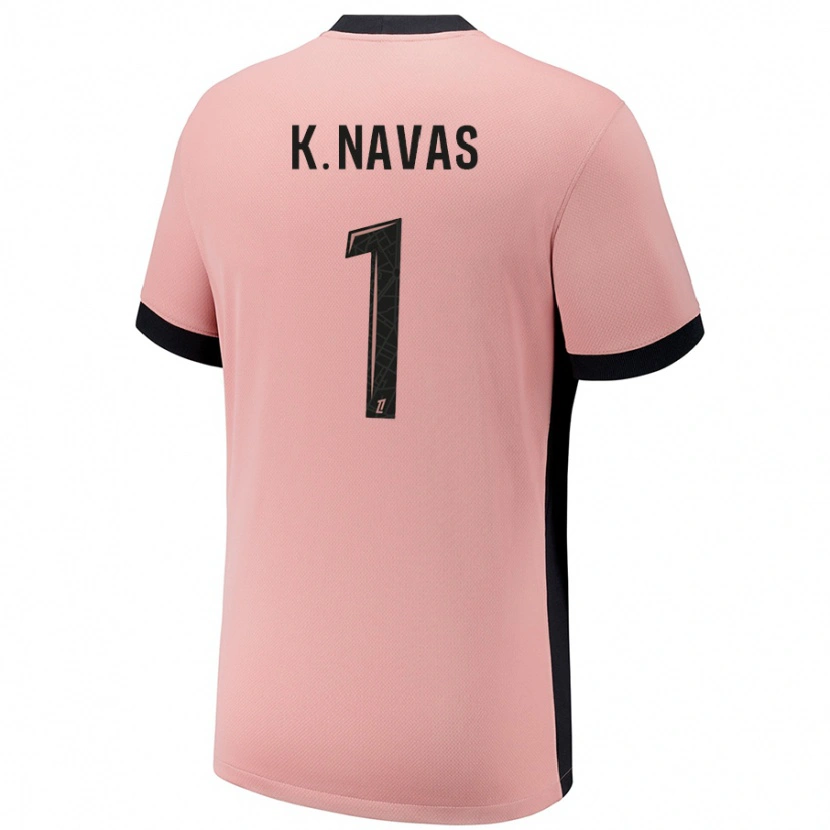 Danxen Mann Keylor Navas #1 Rust Rosa Tredje Sett Drakt Trøye 2024/25 Skjorter T-Skjorte