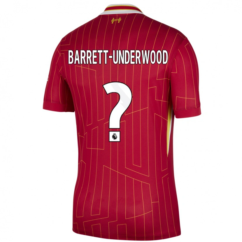 Danxen Dame Keehan Barrett-Underwood #0 Rød Gul Hvit Hjemmetrøye Drakt Trøye 2024/25 Skjorter T-Skjorte
