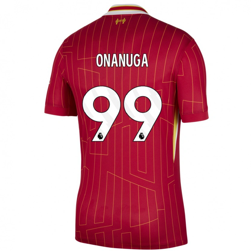 Danxen Dame Fola Onanuga #99 Rød Gul Hvit Hjemmetrøye Drakt Trøye 2024/25 Skjorter T-Skjorte