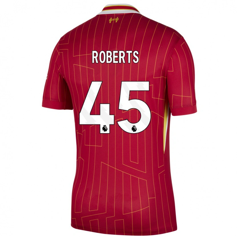 Danxen Dame Iwan Roberts #45 Rød Gul Hvit Hjemmetrøye Drakt Trøye 2024/25 Skjorter T-Skjorte