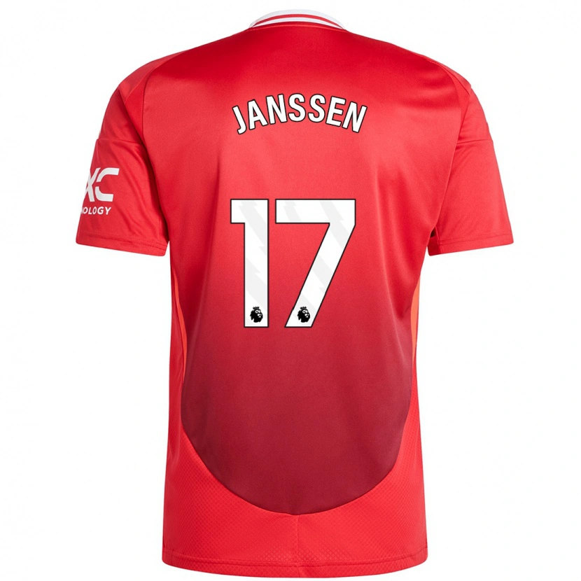 Danxen Dame Dominique Janssen #17 Knallrødt Hjemmetrøye Drakt Trøye 2024/25 Skjorter T-Skjorte