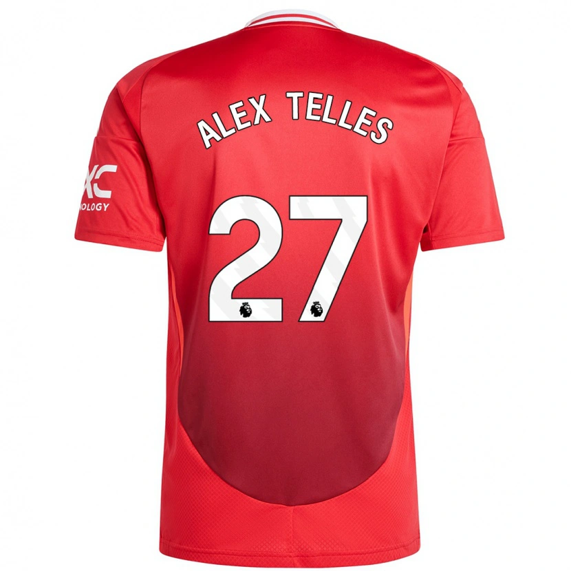 Danxen Dame Alex Nicolao Telles #27 Knallrødt Hjemmetrøye Drakt Trøye 2024/25 Skjorter T-Skjorte