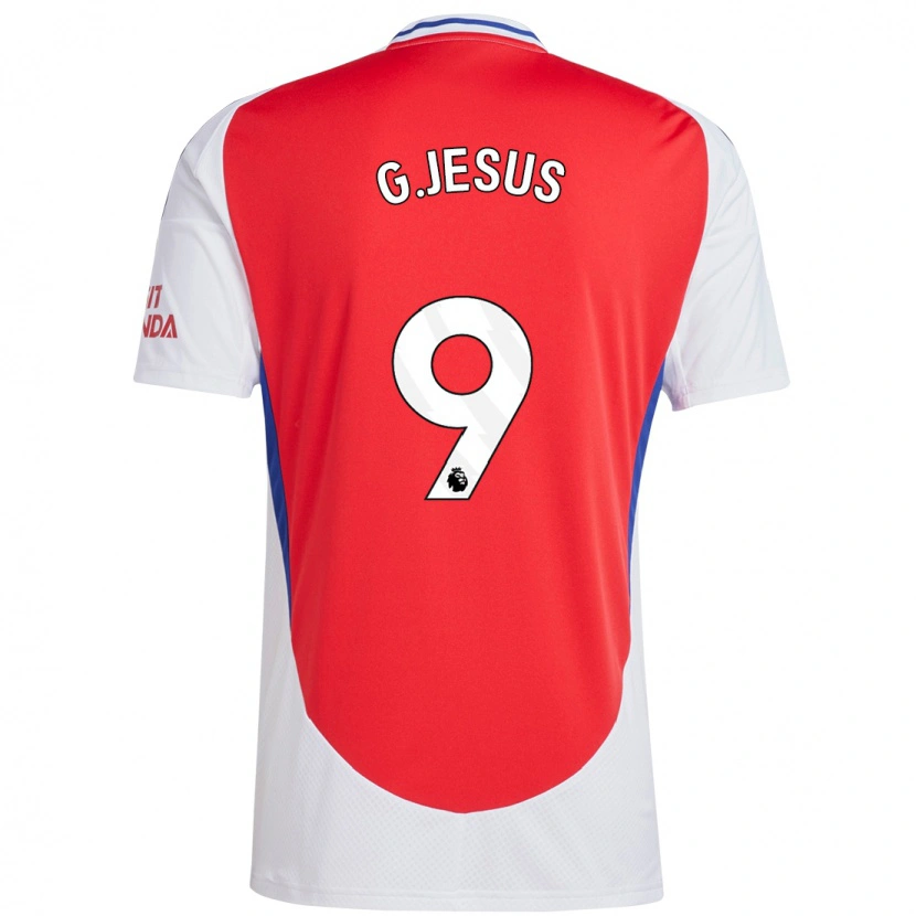 Danxen Dame Gabriel Jesus #9 Rød Hvit Hjemmetrøye Drakt Trøye 2024/25 Skjorter T-Skjorte