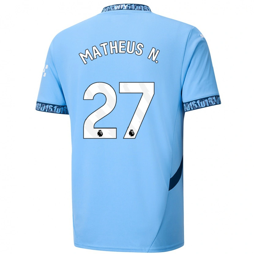 Danxen Dame Matheus Nunes #27 Marineblå Hjemmetrøye Drakt Trøye 2024/25 Skjorter T-Skjorte