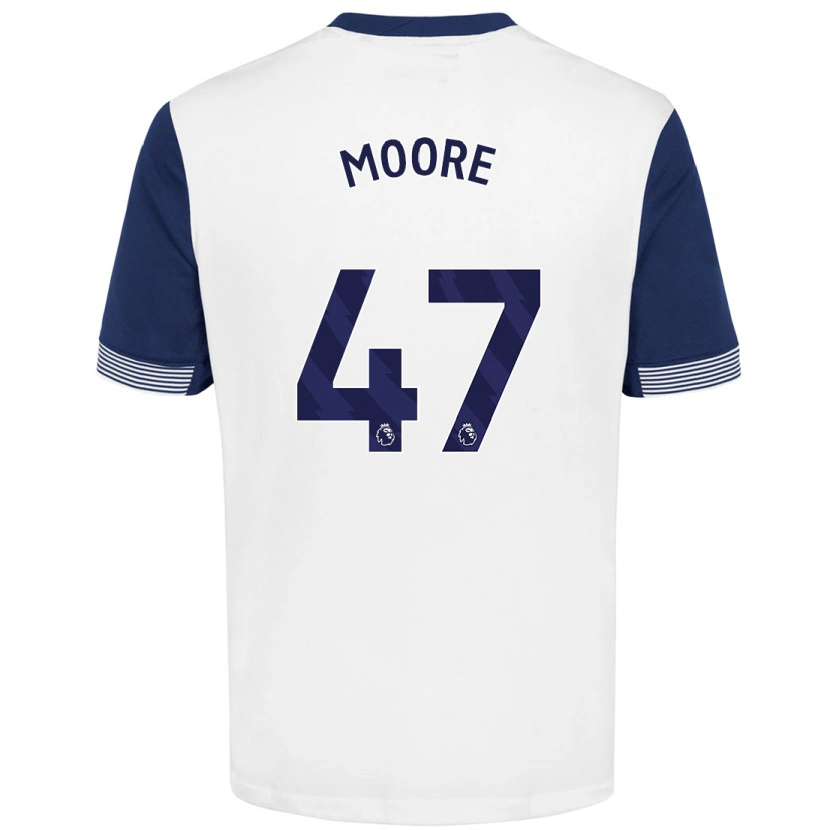 Danxen Dame Mikey Moore #47 Hvit Blå Hjemmetrøye Drakt Trøye 2024/25 Skjorter T-Skjorte