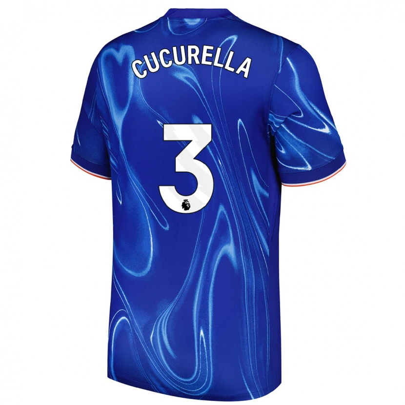 Danxen Dame Marc Cucurella #3 Blå Hvit Hjemmetrøye Drakt Trøye 2024/25 Skjorter T-Skjorte