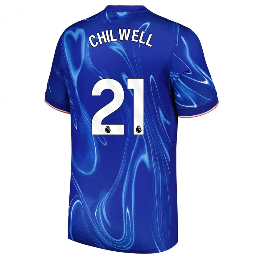 Danxen Dame Ben Chilwell #21 Blå Hvit Hjemmetrøye Drakt Trøye 2024/25 Skjorter T-Skjorte