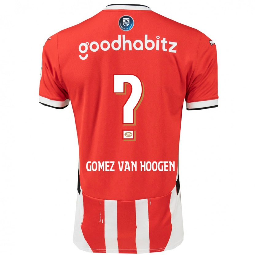 Danxen Dame Samuel Gomez Van Hoogen #0 Rød Hvit Hjemmetrøye Drakt Trøye 2024/25 Skjorter T-Skjorte
