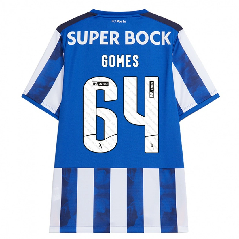 Danxen Dame Luís Gomes #64 Blå Hvit Hjemmetrøye Drakt Trøye 2024/25 Skjorter T-Skjorte