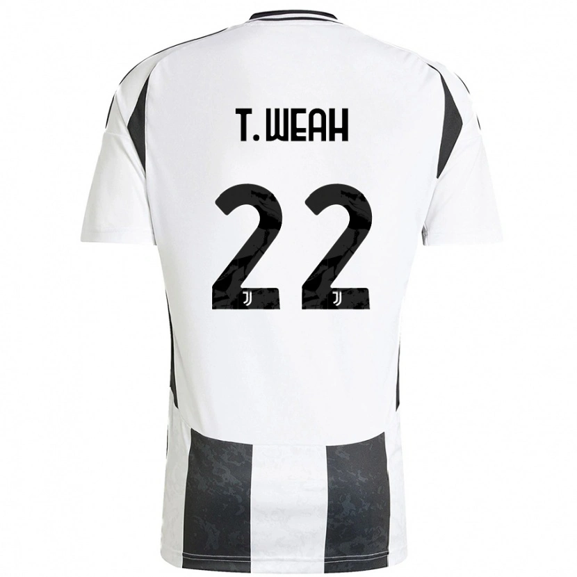 Danxen Dame Timothy Weah #22 Hvit Svart Hjemmetrøye Drakt Trøye 2024/25 Skjorter T-Skjorte