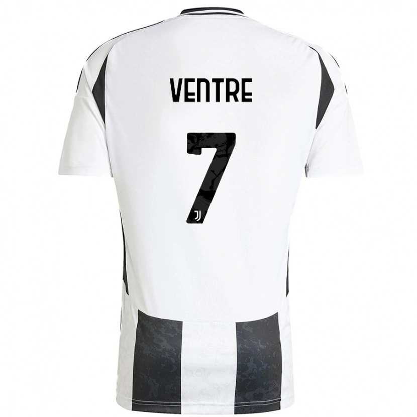 Danxen Dame Alessandro Ventre #7 Hvit Svart Hjemmetrøye Drakt Trøye 2024/25 Skjorter T-Skjorte