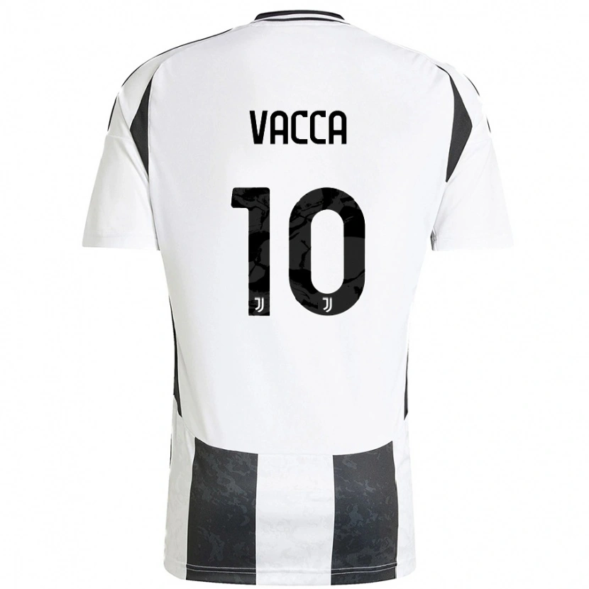 Danxen Dame Alessio Vacca #10 Hvit Svart Hjemmetrøye Drakt Trøye 2024/25 Skjorter T-Skjorte
