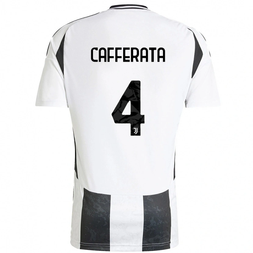 Danxen Dame Federica Cafferata #4 Hvit Svart Hjemmetrøye Drakt Trøye 2024/25 Skjorter T-Skjorte