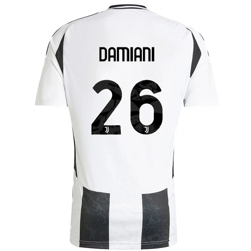Danxen Dame Samuele Damiani #26 Hvit Svart Hjemmetrøye Drakt Trøye 2024/25 Skjorter T-Skjorte