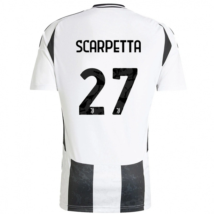 Danxen Dame Jacopo Scarpetta #27 Hvit Svart Hjemmetrøye Drakt Trøye 2024/25 Skjorter T-Skjorte