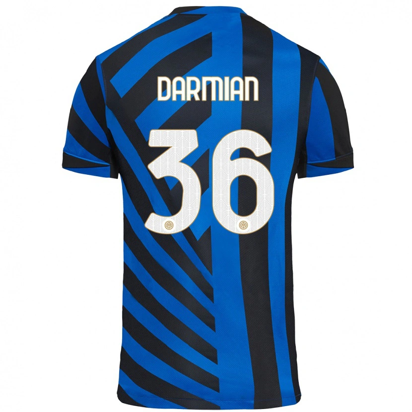 Danxen Dame Matteo Darmian #36 Blå Svart Hjemmetrøye Drakt Trøye 2024/25 Skjorter T-Skjorte