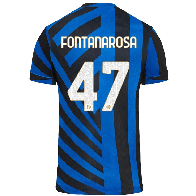 Danxen Dame Alessandro Fontanarosa #47 Blå Svart Hjemmetrøye Drakt Trøye 2024/25 Skjorter T-Skjorte