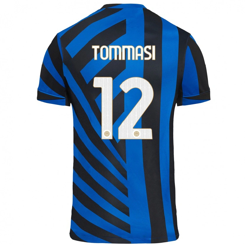 Danxen Dame Francesco Tommasi #12 Blå Svart Hjemmetrøye Drakt Trøye 2024/25 Skjorter T-Skjorte