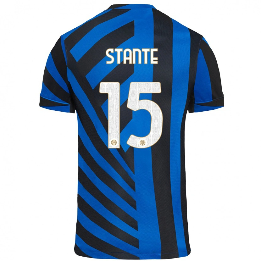 Danxen Dame Francesco Stante #15 Blå Svart Hjemmetrøye Drakt Trøye 2024/25 Skjorter T-Skjorte