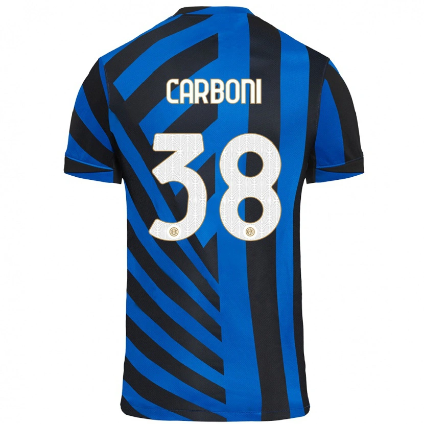 Danxen Dame Valentin Carboni #38 Blå Svart Hjemmetrøye Drakt Trøye 2024/25 Skjorter T-Skjorte