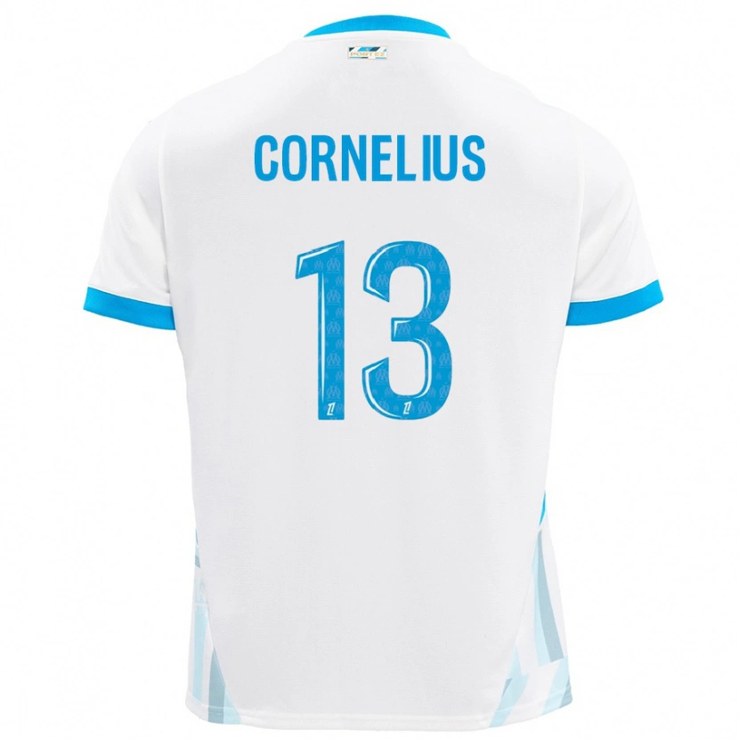 Danxen Dame Derek Cornelius #13 Hvit Himmelblå Hjemmetrøye Drakt Trøye 2024/25 Skjorter T-Skjorte
