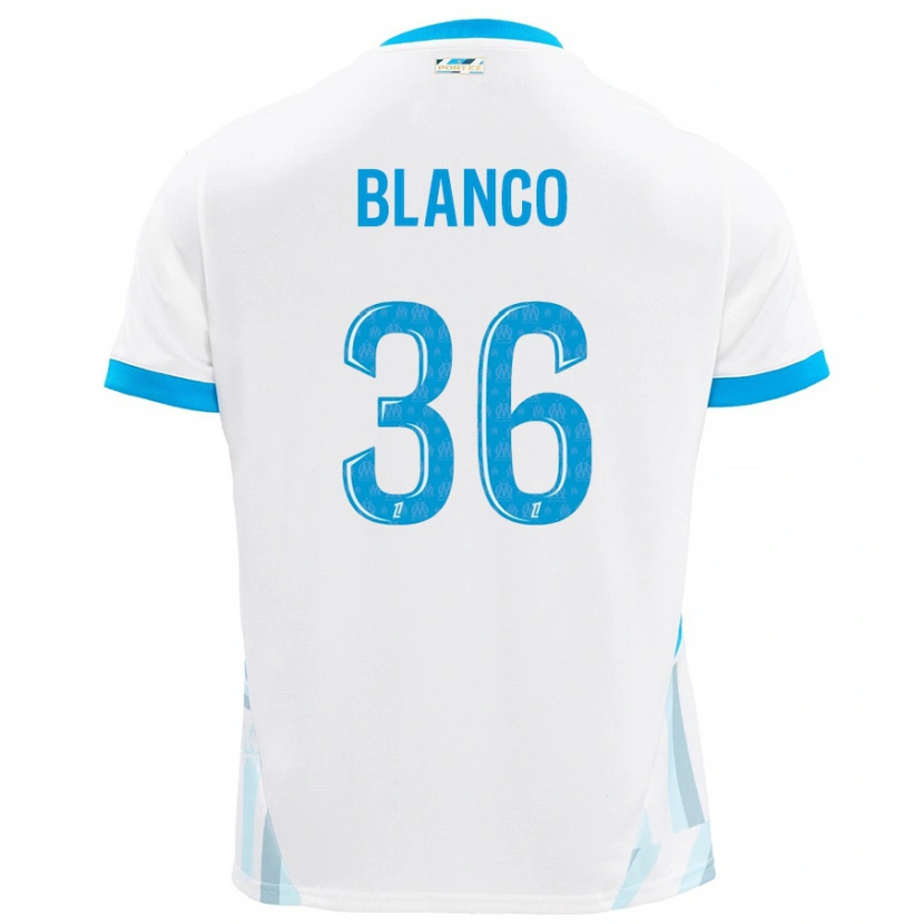 Danxen Dame Rubén Blanco #36 Hvit Himmelblå Hjemmetrøye Drakt Trøye 2024/25 Skjorter T-Skjorte