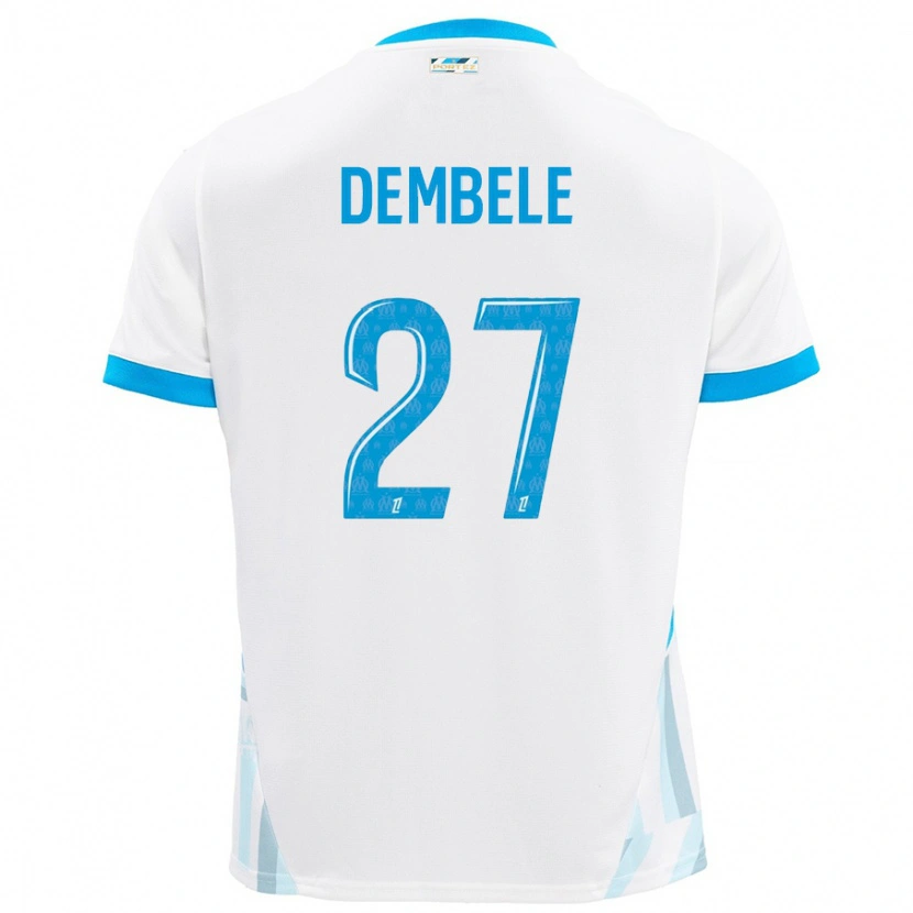 Danxen Dame Coumba Dembélé #27 Hvit Himmelblå Hjemmetrøye Drakt Trøye 2024/25 Skjorter T-Skjorte