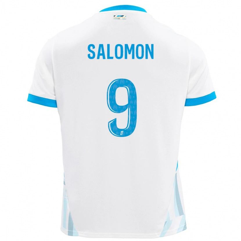 Danxen Dame Maeva Salomon #9 Hvit Himmelblå Hjemmetrøye Drakt Trøye 2024/25 Skjorter T-Skjorte