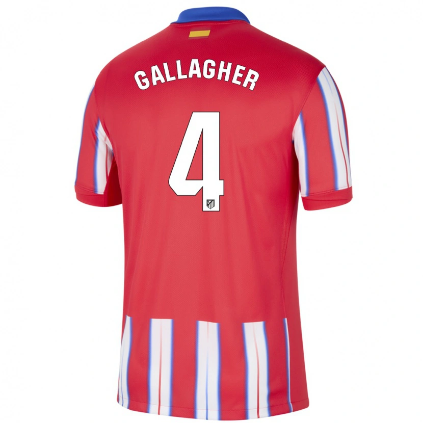 Danxen Dame Conor Gallagher #4 Rød Hvit Blå Hjemmetrøye Drakt Trøye 2024/25 Skjorter T-Skjorte