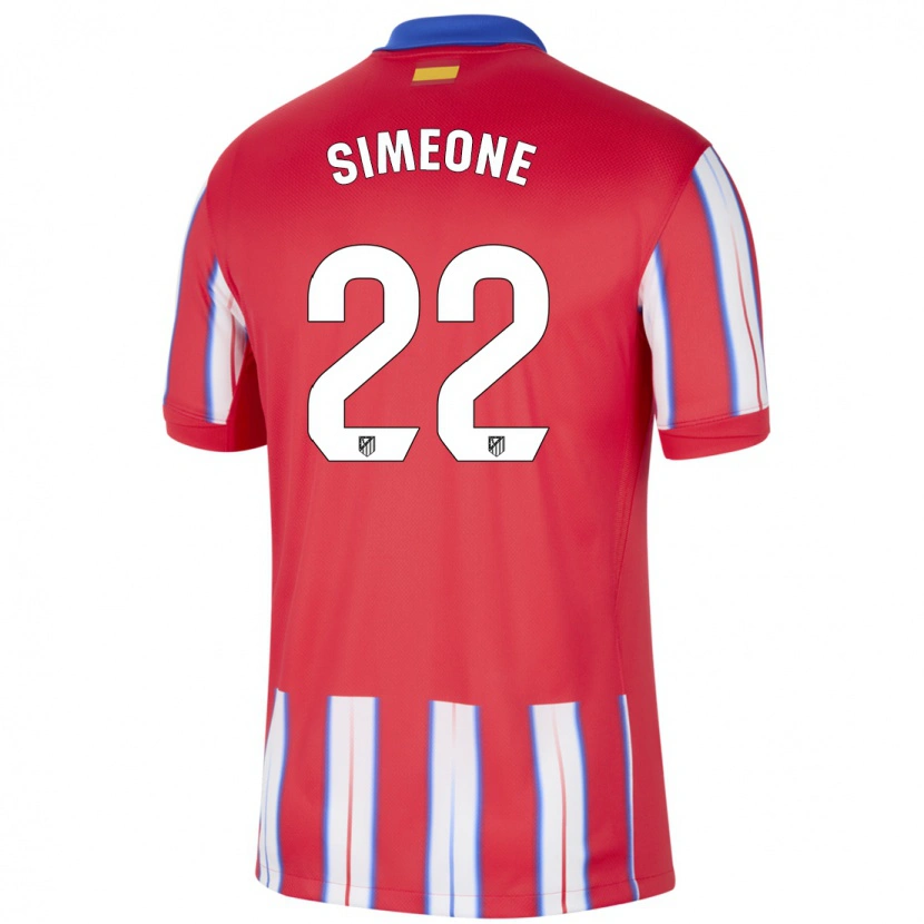 Danxen Dame Giuliano Simeone #22 Rød Hvit Blå Hjemmetrøye Drakt Trøye 2024/25 Skjorter T-Skjorte