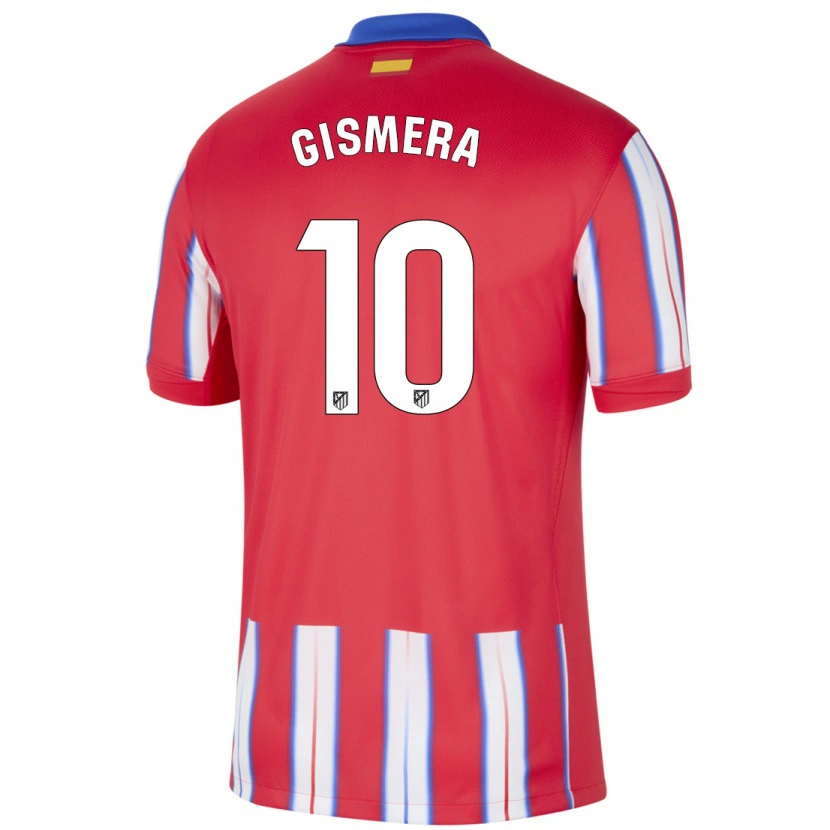 Danxen Dame Aitor Gismera #10 Rød Hvit Blå Hjemmetrøye Drakt Trøye 2024/25 Skjorter T-Skjorte