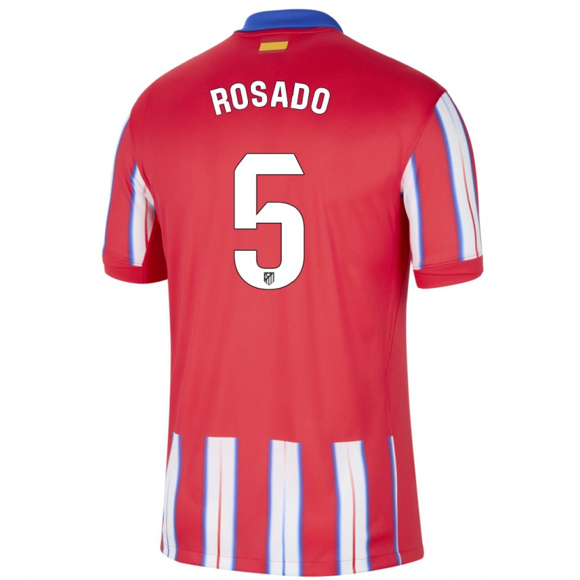 Danxen Dame Diego Rosado #5 Rød Hvit Blå Hjemmetrøye Drakt Trøye 2024/25 Skjorter T-Skjorte