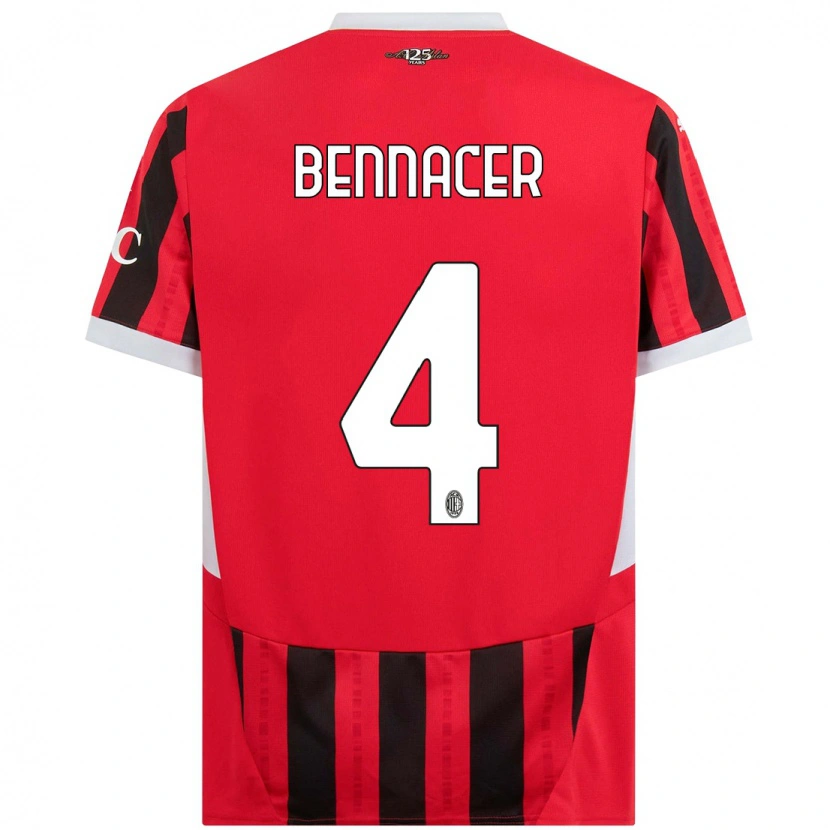 Danxen Dame Ismaël Bennacer #4 Rød Svart Hjemmetrøye Drakt Trøye 2024/25 Skjorter T-Skjorte